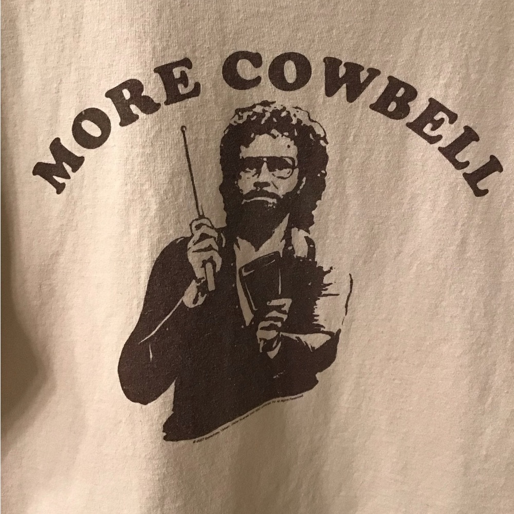 Vintage 2007 Saturday Night Live Mens Large More Cowbell Spell Out Tee Tan